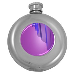 Verre Bleu Wave Chevron Waves Purple Round Hip Flask (5 oz)