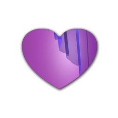 Verre Bleu Wave Chevron Waves Purple Heart Coaster (4 pack) 