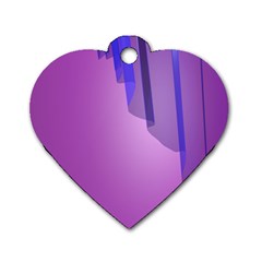 Verre Bleu Wave Chevron Waves Purple Dog Tag Heart (One Side)