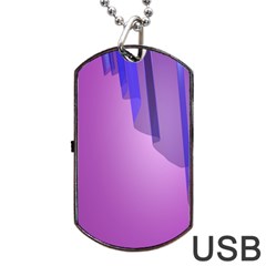 Verre Bleu Wave Chevron Waves Purple Dog Tag USB Flash (One Side)