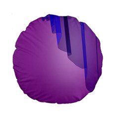 Verre Bleu Wave Chevron Waves Purple Standard 15  Premium Round Cushions