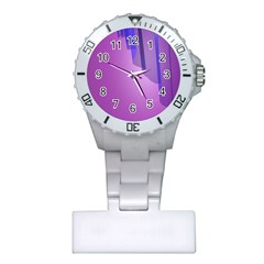 Verre Bleu Wave Chevron Waves Purple Plastic Nurses Watch