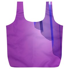 Verre Bleu Wave Chevron Waves Purple Full Print Recycle Bags (L) 