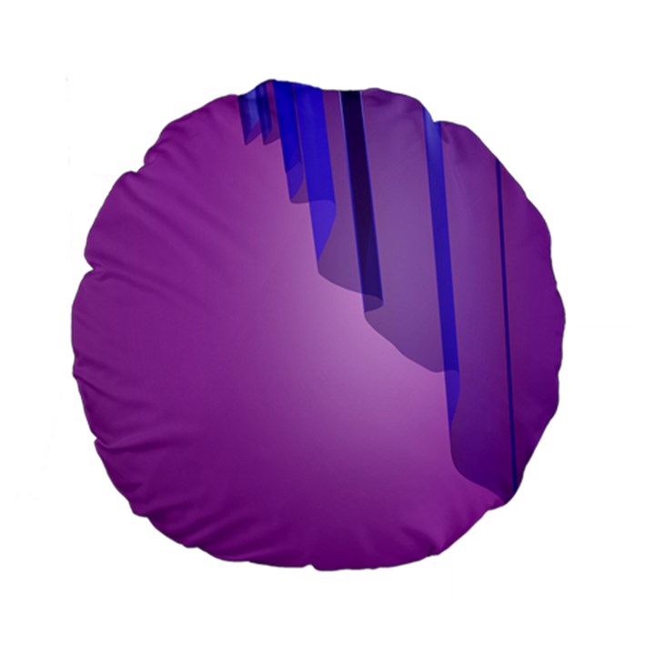 Verre Bleu Wave Chevron Waves Purple Standard 15  Premium Flano Round Cushions