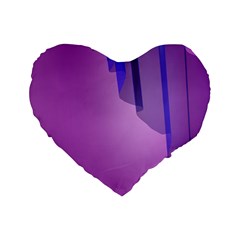 Verre Bleu Wave Chevron Waves Purple Standard 16  Premium Flano Heart Shape Cushions