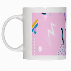 Vintage Unique Graphics Memphis Style Geometric White Mugs by Mariart