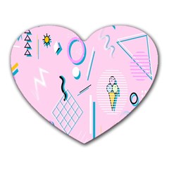 Vintage Unique Graphics Memphis Style Geometric Heart Mousepads by Mariart