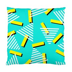 Vintage Unique Graphics Memphis Style Geometric Triangle Line Cube Yellow Green Blue Standard Cushion Case (one Side)