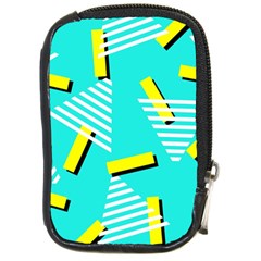 Vintage Unique Graphics Memphis Style Geometric Triangle Line Cube Yellow Green Blue Compact Camera Cases by Mariart