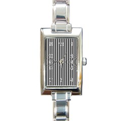 Vertical Lines Waves Wave Chevron Small Black Rectangle Italian Charm Watch