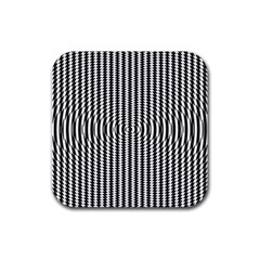 Vertical Lines Waves Wave Chevron Small Black Rubber Coaster (square)  by Mariart