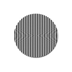 Vertical Lines Waves Wave Chevron Small Black Magnet 3  (round) by Mariart