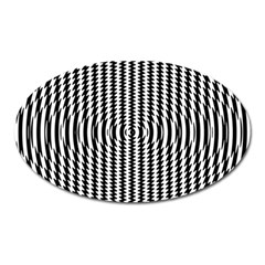 Vertical Lines Waves Wave Chevron Small Black Oval Magnet by Mariart