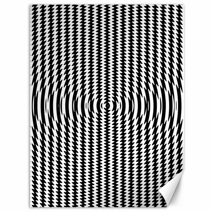 Vertical Lines Waves Wave Chevron Small Black Canvas 36  x 48  