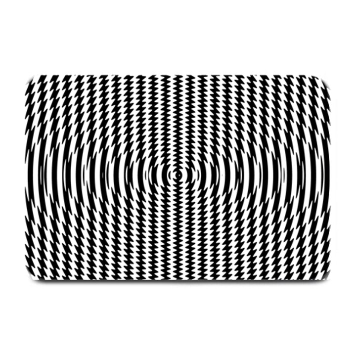 Vertical Lines Waves Wave Chevron Small Black Plate Mats