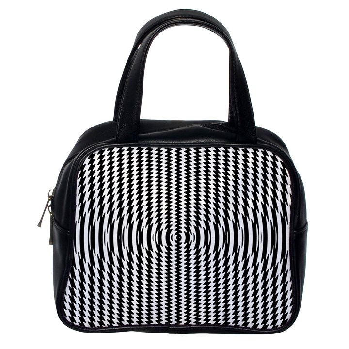 Vertical Lines Waves Wave Chevron Small Black Classic Handbags (One Side)