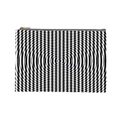 Vertical Lines Waves Wave Chevron Small Black Cosmetic Bag (large)  by Mariart