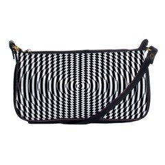 Vertical Lines Waves Wave Chevron Small Black Shoulder Clutch Bags by Mariart