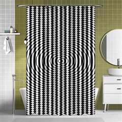 Vertical Lines Waves Wave Chevron Small Black Shower Curtain 48  X 72  (small)  by Mariart