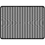 Vertical Lines Waves Wave Chevron Small Black Double Sided Fleece Blanket (Large)  80 x60  Blanket Front