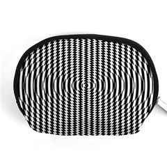 Vertical Lines Waves Wave Chevron Small Black Accessory Pouches (medium)  by Mariart