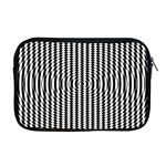 Vertical Lines Waves Wave Chevron Small Black Apple MacBook Pro 17  Zipper Case Front