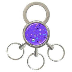 Vintage Unique Graphics Memphis Style Geometric Style Pattern Grapic Triangle Big Eye Purple Blue 3-ring Key Chains by Mariart