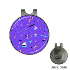 Vintage Unique Graphics Memphis Style Geometric Style Pattern Grapic Triangle Big Eye Purple Blue Hat Clips With Golf Markers