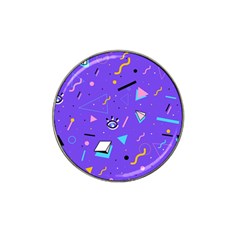 Vintage Unique Graphics Memphis Style Geometric Style Pattern Grapic Triangle Big Eye Purple Blue Hat Clip Ball Marker by Mariart