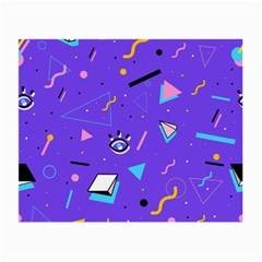 Vintage Unique Graphics Memphis Style Geometric Style Pattern Grapic Triangle Big Eye Purple Blue Small Glasses Cloth