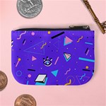 Vintage Unique Graphics Memphis Style Geometric Style Pattern Grapic Triangle Big Eye Purple Blue Mini Coin Purses Back