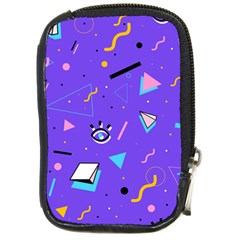 Vintage Unique Graphics Memphis Style Geometric Style Pattern Grapic Triangle Big Eye Purple Blue Compact Camera Cases by Mariart