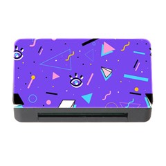 Vintage Unique Graphics Memphis Style Geometric Style Pattern Grapic Triangle Big Eye Purple Blue Memory Card Reader With Cf by Mariart