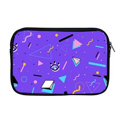 Vintage Unique Graphics Memphis Style Geometric Style Pattern Grapic Triangle Big Eye Purple Blue Apple Macbook Pro 17  Zipper Case by Mariart