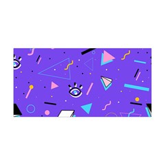 Vintage Unique Graphics Memphis Style Geometric Style Pattern Grapic Triangle Big Eye Purple Blue Yoga Headband