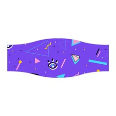 Vintage Unique Graphics Memphis Style Geometric Style Pattern Grapic Triangle Big Eye Purple Blue Stretchable Headband