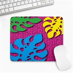 Vintage Unique Graphics Memphis Style Geometric Leaf Green Blue Yellow Pink Large Mousepads