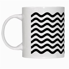 Waves Stripes Triangles Wave Chevron Black White Mugs by Mariart