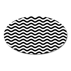 Waves Stripes Triangles Wave Chevron Black Oval Magnet