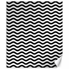 Waves Stripes Triangles Wave Chevron Black Canvas 8  X 10  by Mariart