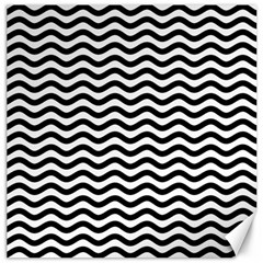 Waves Stripes Triangles Wave Chevron Black Canvas 20  X 20   by Mariart