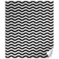 Waves Stripes Triangles Wave Chevron Black Canvas 20  X 24   by Mariart