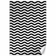 Waves Stripes Triangles Wave Chevron Black Canvas 20  X 30   by Mariart