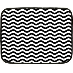 Waves Stripes Triangles Wave Chevron Black Double Sided Fleece Blanket (mini)  by Mariart