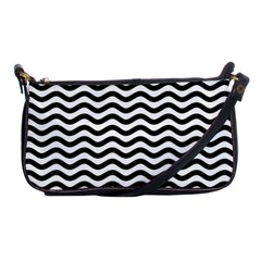 Waves Stripes Triangles Wave Chevron Black Shoulder Clutch Bags