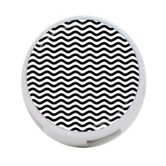 Waves Stripes Triangles Wave Chevron Black 4-port Usb Hub (one Side) by Mariart