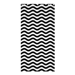 Waves Stripes Triangles Wave Chevron Black Shower Curtain 36  X 72  (stall)  by Mariart