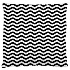 Waves Stripes Triangles Wave Chevron Black Large Cushion Case (one Side) by Mariart