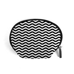 Waves Stripes Triangles Wave Chevron Black Accessory Pouches (small) 