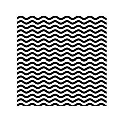 Waves Stripes Triangles Wave Chevron Black Small Satin Scarf (square)